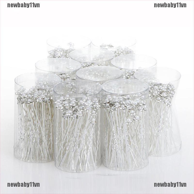 Set 40 Trâm Cài Tóc Hình Hoa Đính Ngọc Trai Nhân Tạo Thời Trang