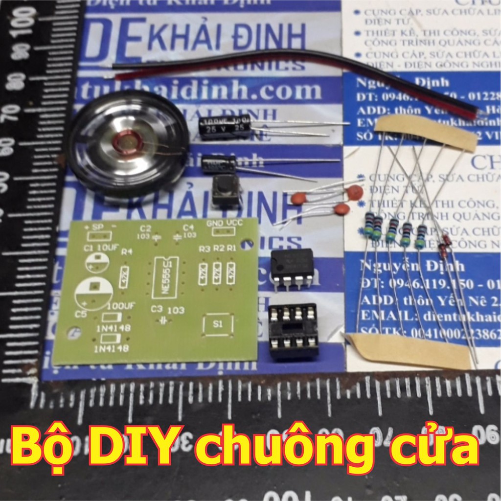 Bộ linh kiện DIY chuông cửa, có loa dùng IC NE555 áp: 4-7V kde5006