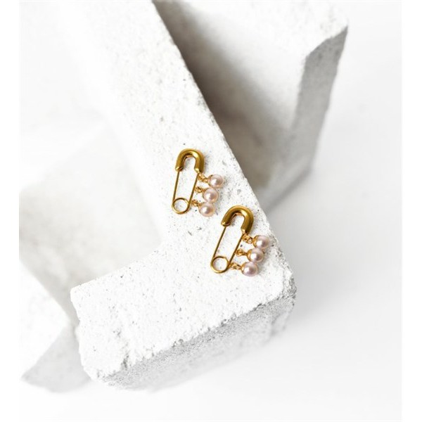 Khuyên Tai Bạc mạ vàng 18K Ngọc Trai Nhân Tạo dành cho nữ - KT04G2020