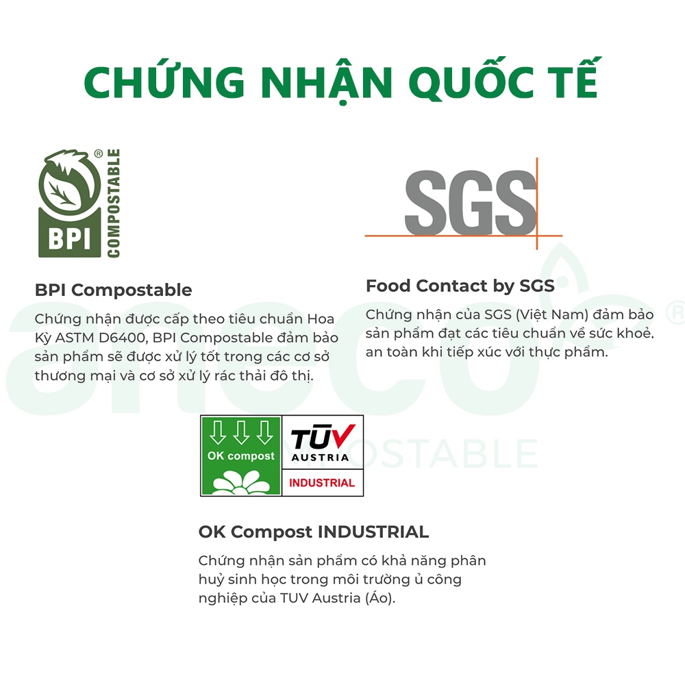 Túi Dao Thìa Nĩa ANECO phân huỷ sinh học hoàn toàn, Không nhựa (100 chiếc/túi)