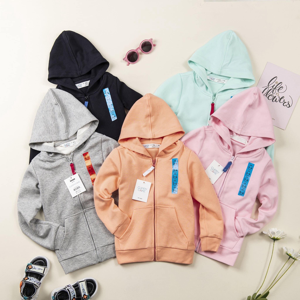Áo chống nắng, Áo hoddie Bé trai, Bé gái CUPPYCAKE chất liệu COTTON Da cá