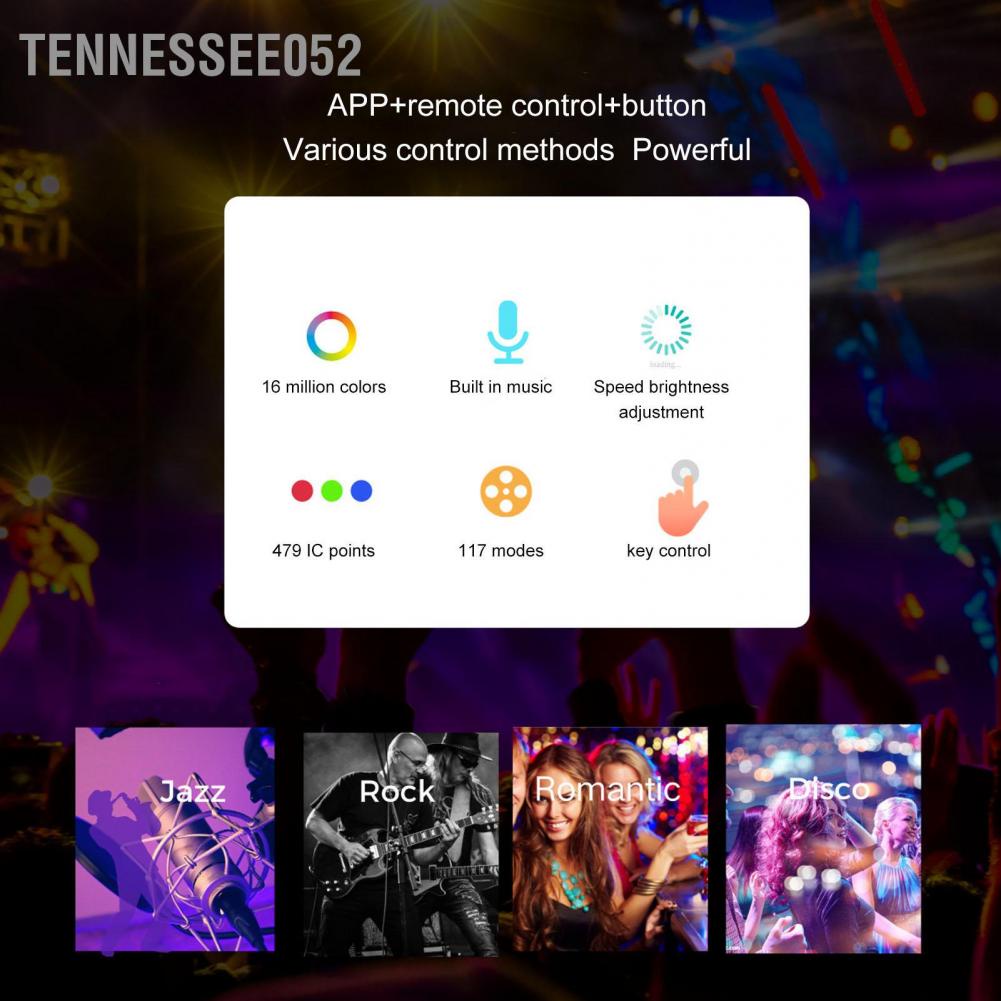 Hàng HOT Bộ điều khiển LED với 44 phím Điều khiển từ xa Đèn dải âm nhạc không dây Bluetooth【Tennessee052】