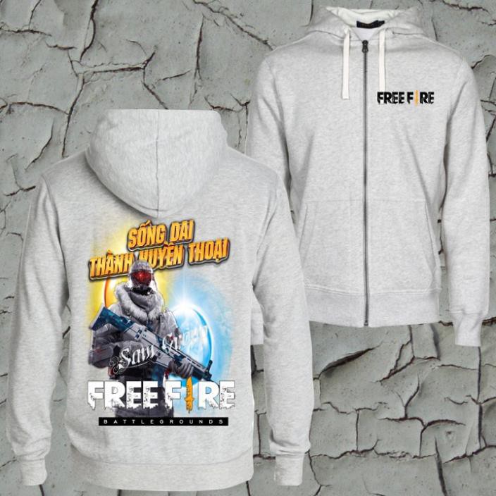 NEW - Áo khoác Free Fire - Áo khoác xám Băng Giá / đủ size trẻ em