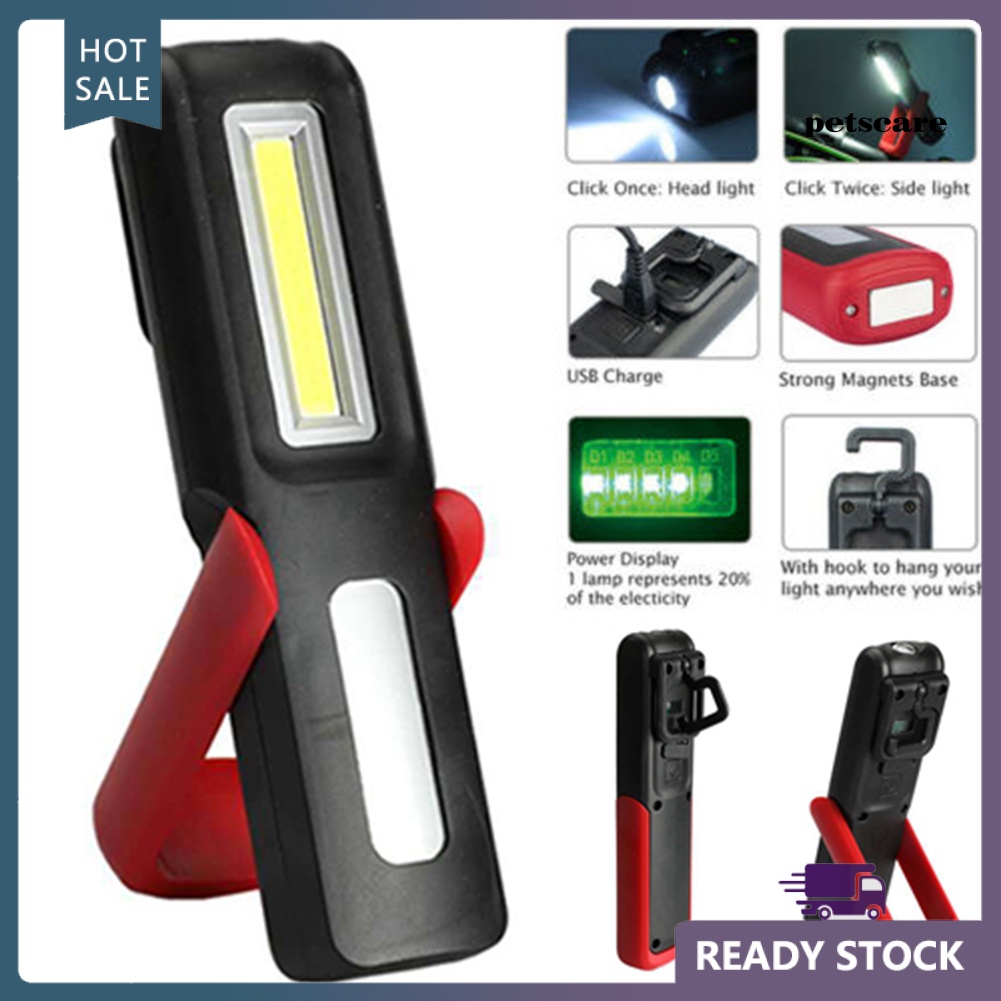 Đèn Pin LED COB PTCA Hít Nam Châm Có Thể Sạc Lại Qua USB