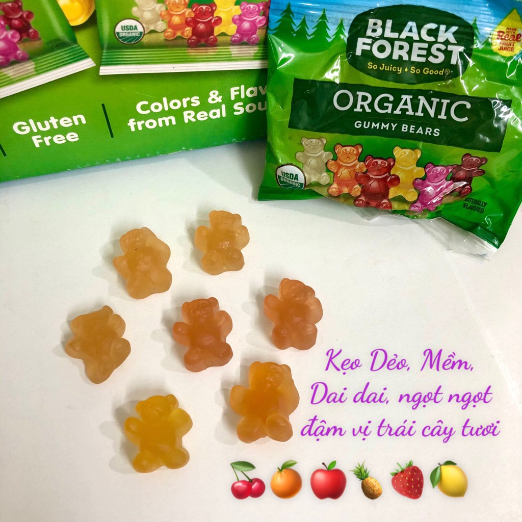 ❤ Tách lẻ 1 gói Kẹo dẻo gấu trái cây hữu cơ Black Forrest Organic Gummy Bears Mỹ [Date 22/1/2022] | BigBuy360 - bigbuy360.vn