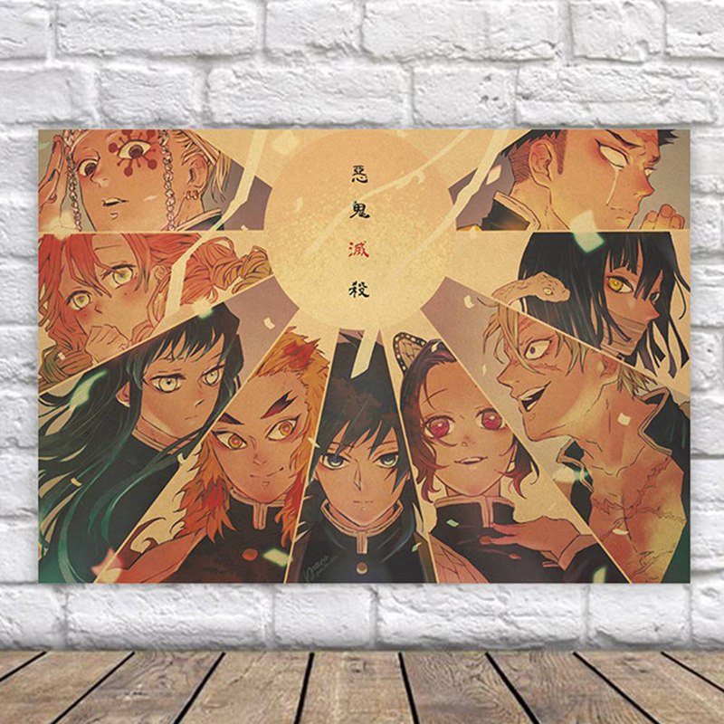 Poster hình nhân vật anime Demon Slayer dùng để treo trang trí tường