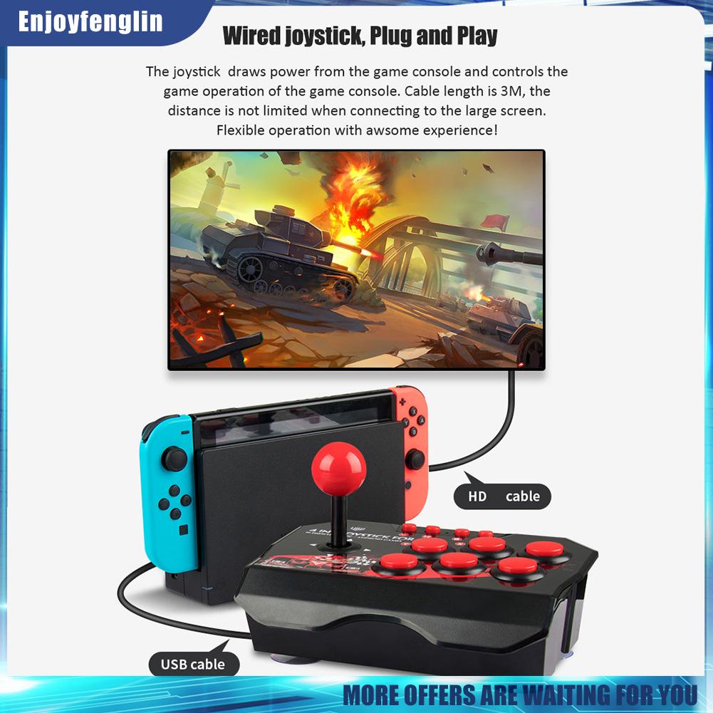 （Enjoyfenglin） 4-in-1 USB Wired Game Joystick Retro Arcade Station TURBO Games Console Rocker