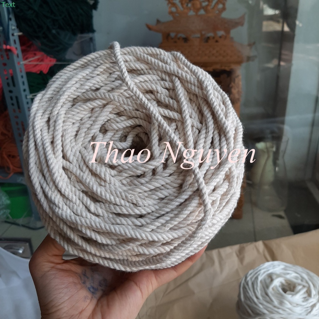 [Mã LIFEXANH03 giảm 10% đơn 500K] Dây thừng se macrame màu kem và ngà. Dạng CUỘN.