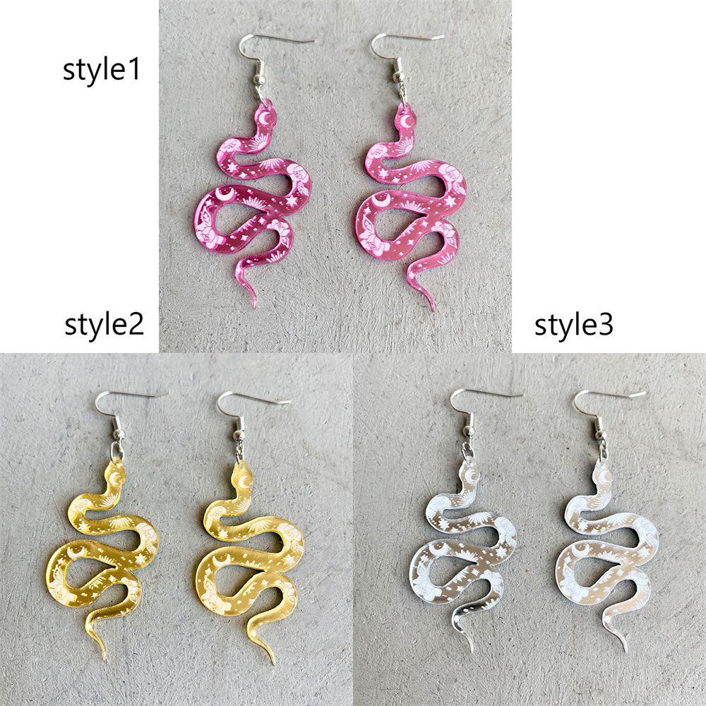 BORAG Khuyên Tai Acrylic Hình Rắn / Mặt Trăng / Trái Tim / Trá