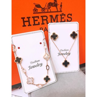 TT3485 - Set titan LV (Dây chuyền, bông tai, lắc tay) - titan không đen