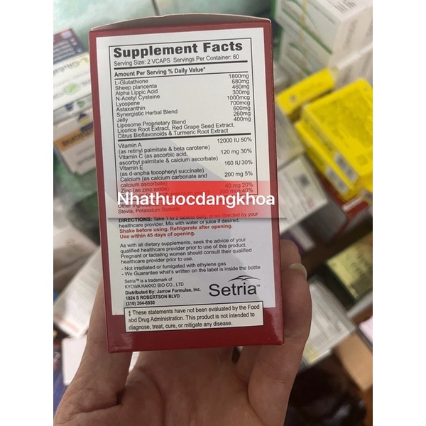 GLUTATHIONE 1800mg HỖ TRỢ LÀM ĐẸP DA