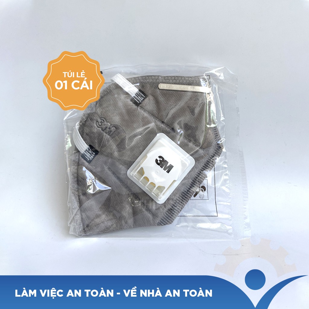 Khẩu trang phòng độc 3M 9541V có van 4 lớp kháng khuẩn lọc bụi mịn hơi hữu cơ mùi  Khẩu trang 3M chính hãng - THINKSAFE