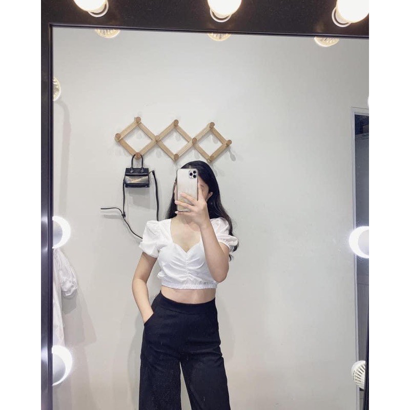 [ SIÊU SALE 42% ] [Rẻ Vô Địch] Áo Croptop Dây Rút Basic(Hàng Có Sẵn, Ảnh Thật) | BigBuy360 - bigbuy360.vn