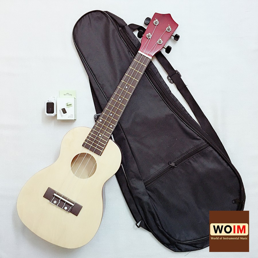 Đàn Ukulele Concert Woim 33A19 Size 23 Tặng Kèm Bao Vải Thời Trang Và Máy Lên Dây Điện Tử (Tuner)