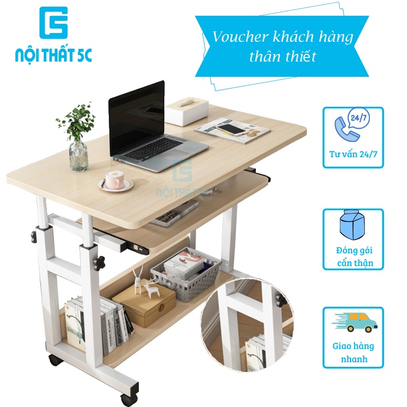 [𝗛𝗢𝗧 𝗦𝗔𝗟𝗘] Bàn làm việc, bàn học thông minh lắp ghép chân sắt sơn tĩnh điện E-Table Nội Thất 5C