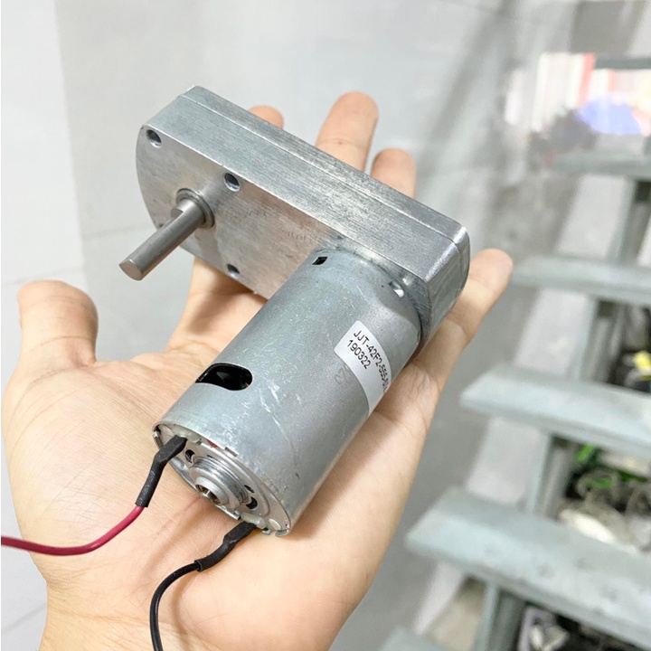 motor giảm tốc 555 12v 24v tua chậm, bánh răng kim loại