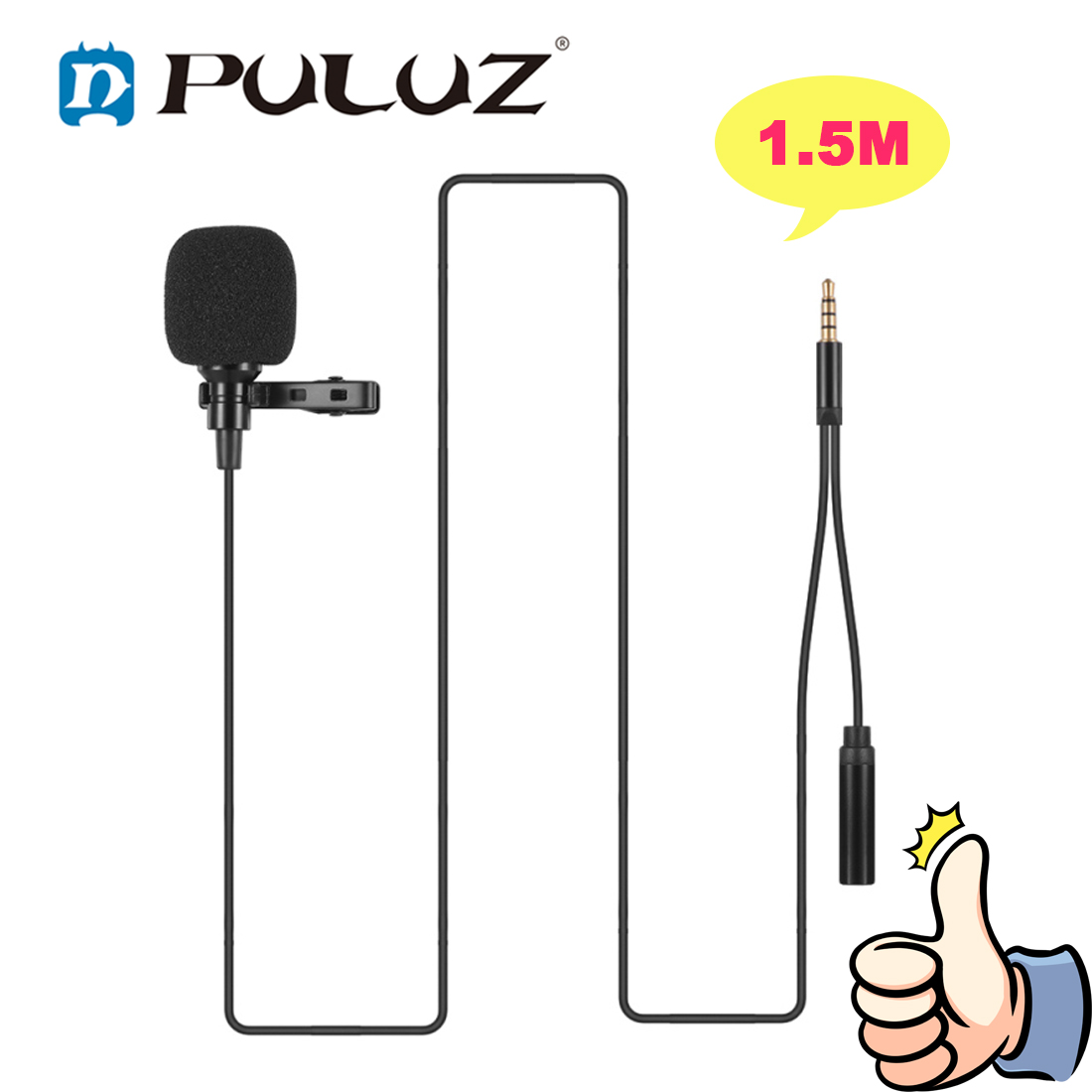 PULUZ Micro Thu Âm Giắc Cắm 3.5mm Cho Máy Ảnh Canon Nikon Sony Dslr