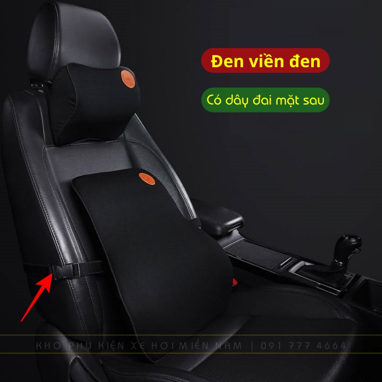 Gối tựa đầu, tựa lưng ô tô cao su non cao cấp Mincar, gối đầu tựa lưng xe hơi chính hãng