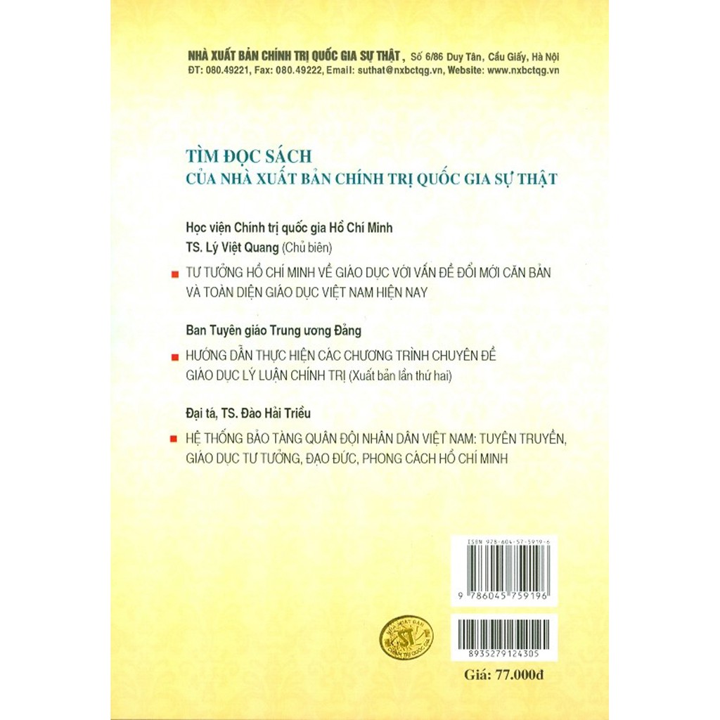 Sách - Đổi Mới Giáo Dục Lý Luận Chính Trị Cho Học Viên Sĩ Quan Kỹ Thuật Quân Sự Hiện Nay Theo Tư Tưởng Hồ Chí Minh | BigBuy360 - bigbuy360.vn
