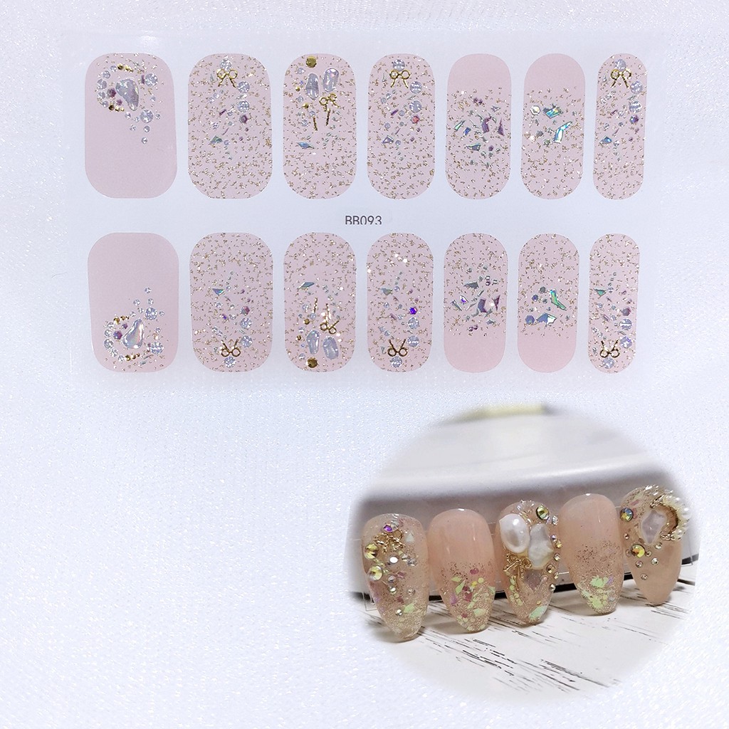 [Hàng mới về] Miếng dán trang trí móng tay 3D Bb091-099 Bb100-106 thiết kế hạt ngọc trai lấp lánh sang trọng