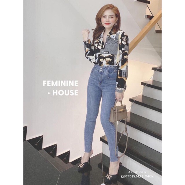 Áo sơ mi lụa họa tiết da báo, mắt xích  được chọn mẫu inb