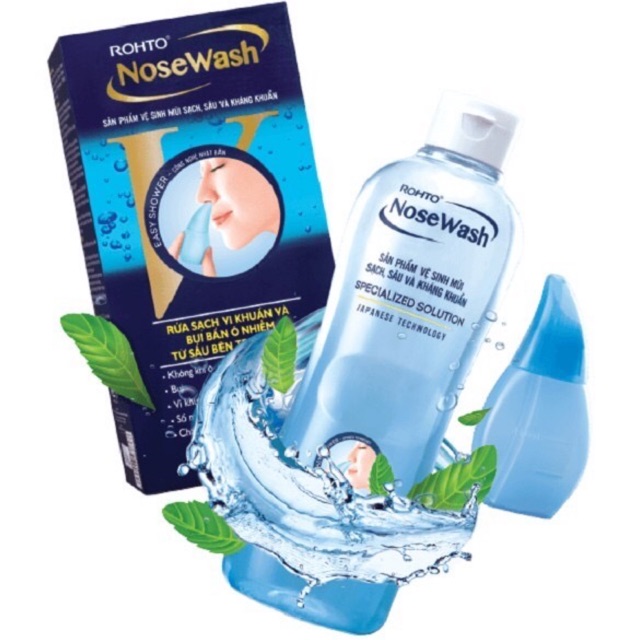 Bộ Sản Phẩm Vệ Sinh Mũi Rohto NoseWash (1 Bình Vệ Sinh Mũi Easy Shower Và 1 Bình Dung Dịch 400 Ml)