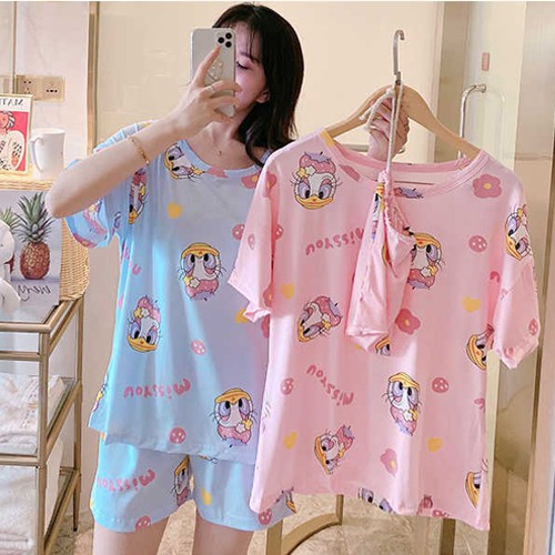 Bộ đồ ngủ Pijama ⚡FREE SHIP⚡ chất cotton thoáng mát, họa tiết hoạt hình dễ thương, ngộ nghĩnh