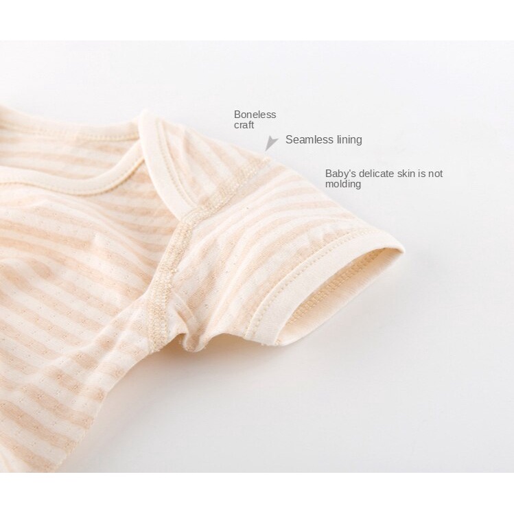 Áo liền quần Cotton NgắN Tay Kẻ SọC Cho Bé (0-18 TháNg)