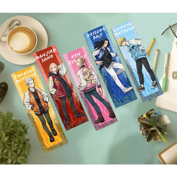 Đánh dấu trang Tokyo Revengers Kịch Trường Của Takemichi Book Mark-Kẹp sách ganyu genshin impact ( 1set 8 cái)