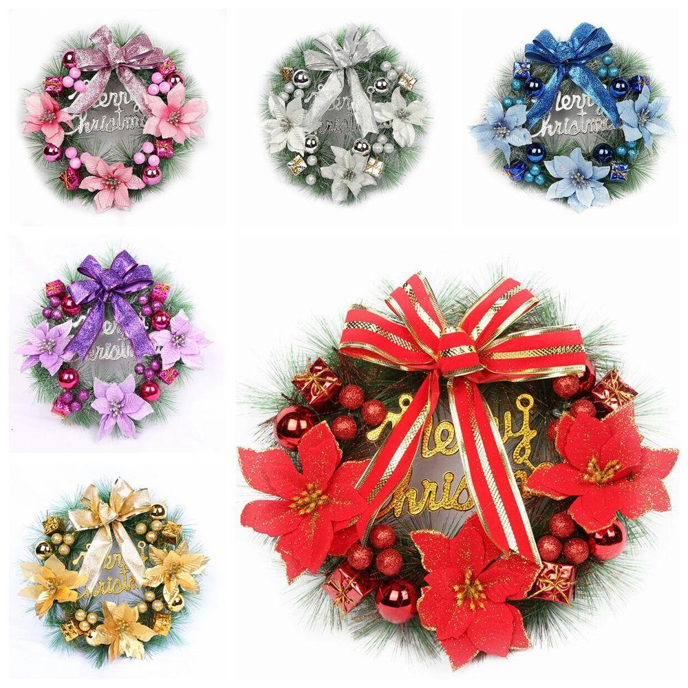 KUNHEV Vòng Hoa Mẫu Đơn Treo Cửa Sổ Trang Trí Giáng Sinh 30cm DIY