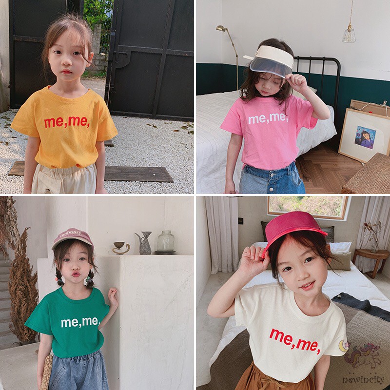 Áo Thun Tay Ngắn In Chữ Phong Cách Thời Trang Hàn Quốc Cho Bé