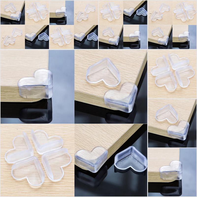 Set 4 Miếng Bọc Cạnh Bàn Bằng Silicon Hình Trái Tim Bảo Vệ An Toàn Cho Bé