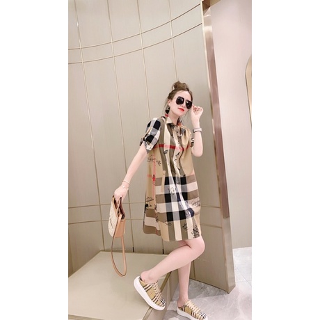 Váy sơ mi nữ họa tiết hiện đại BURBERRY BBR