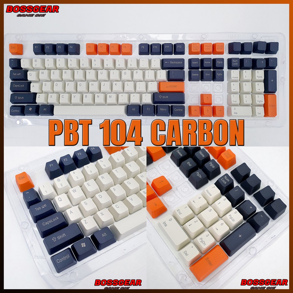 Keycap 108 Phím PBT Dye Sub Màu Carbon ( Thick PBT, OEM Profile, Ansi Layout)