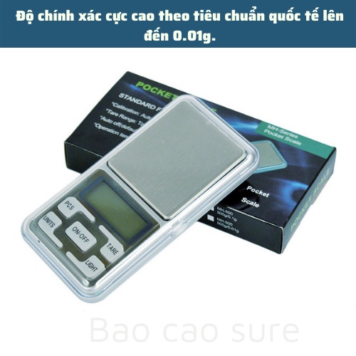 Cân Tiểu li điện tử làm bánh mini chính xác cao định lượng 0.01g-200g bảo hành 12 tháng Cân vàng đá quý nhà bếp