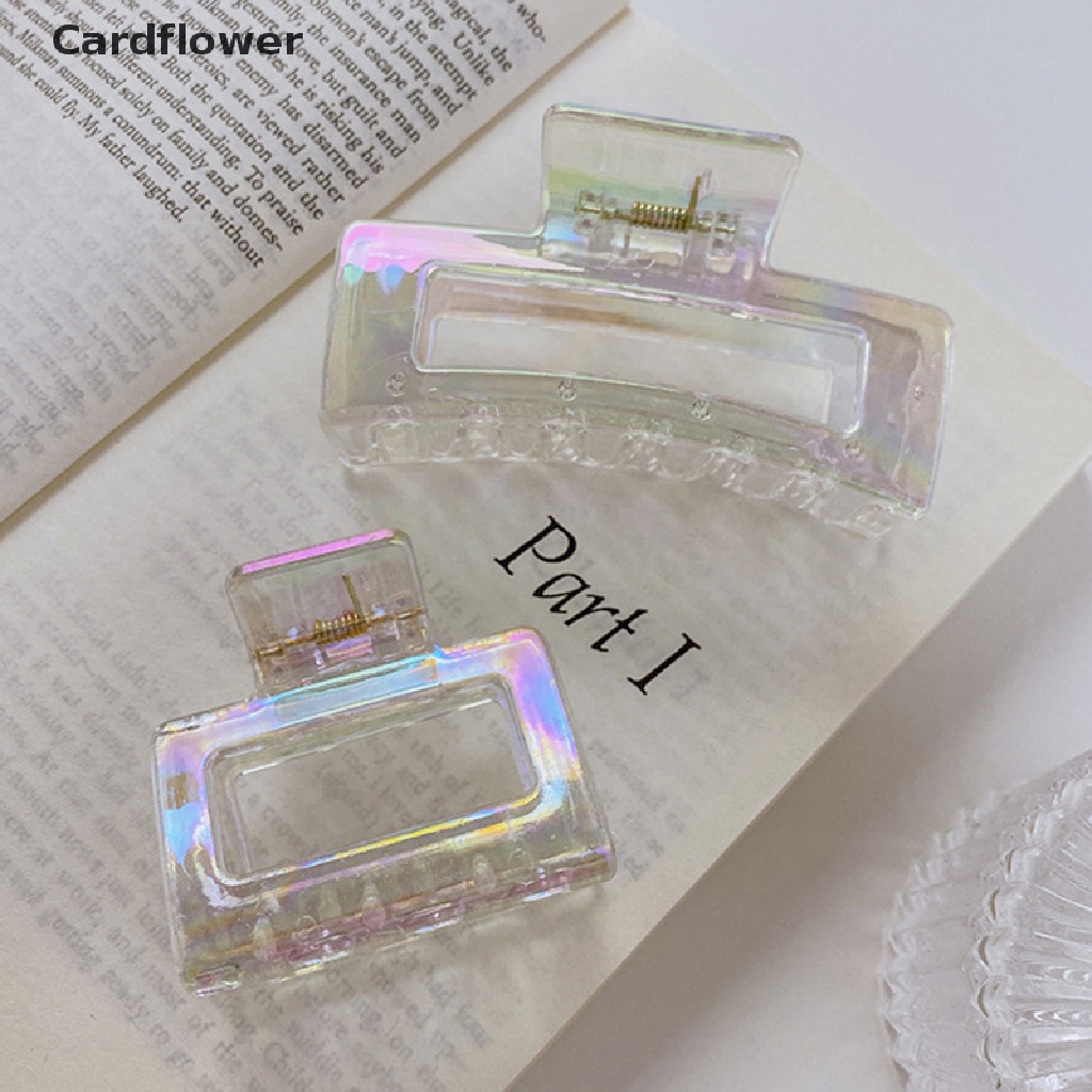 &lt; Cardflower &gt; Kẹp Tóc Càng Cua Màu Laser Gradient Ngọt Ngào Thời Trang Mùa Hè Cho Nữ