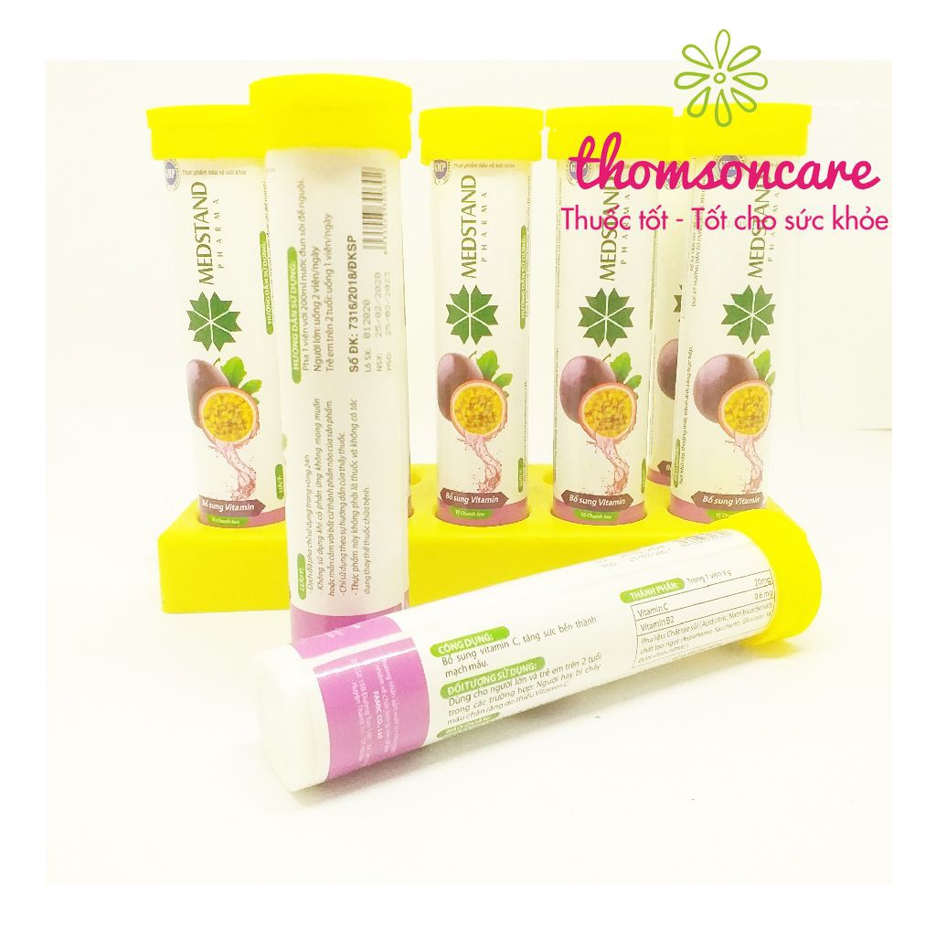 Viên C sủi Medstand vị chanh leo - bổ sung vitamin C - Giúp giải khát và tăng cường thể lực - Lọ 20 viên | BigBuy360 - bigbuy360.vn