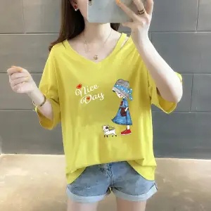 Áo Thun Nữ Cổ Chữ V Plus size C9046 (40-150KG)