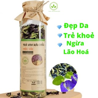 Trà hoa đậu biếc mộc sắc,loại 1,hoa đậu biếc sấy khô,sáng mắt, đẹp da, giảm stress, giảm cân, lành tính,lọ thuỷ tinh 40g