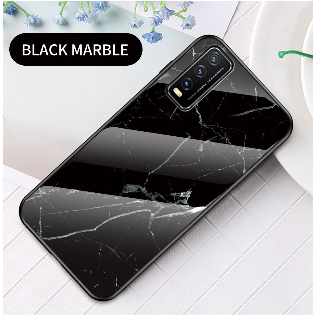 Ốp Điện Thoại Kính Cường Lực Viền Silicone Mềm Cho VIVO Y20 Y20i Y11 Y12 Y15 Y17 Y51 Y21 Y33S Y71 Y02S 2022 Y15S Y31 2021