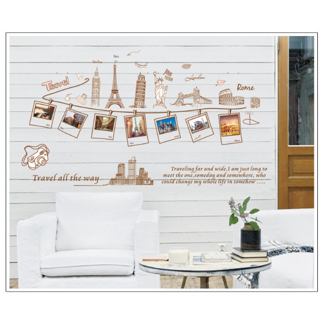 Decal trang trí tường -Sưu Tầm hình ảnh Travel all the way