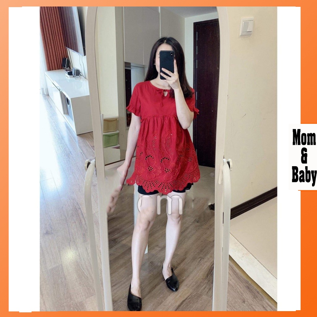 Áo Bầu Siêu Xinh, Chất Vải Cực Kỳ Thoáng Mát, Thấm Hút Mồ Hôi, Thiết Kế Freesize