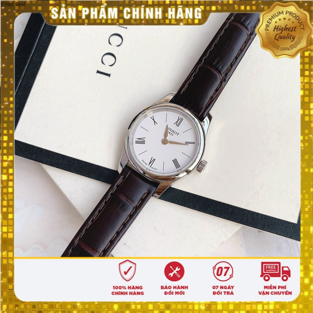 Đồng Hồ Nữ Tissot Tradition 5.5 White Dial Brown Leather T063.009.16.018.00