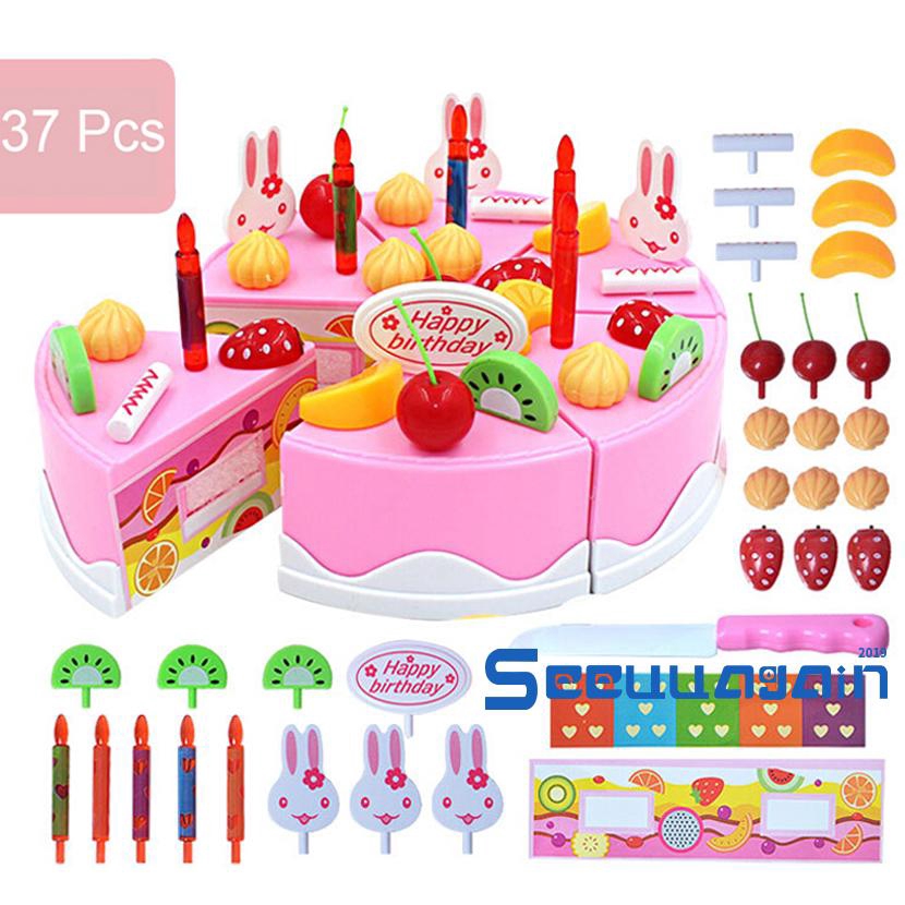 Bộ 37 món đồ chơi mô phỏng bánh kem dành cho các bé gái tập trang trí bánh