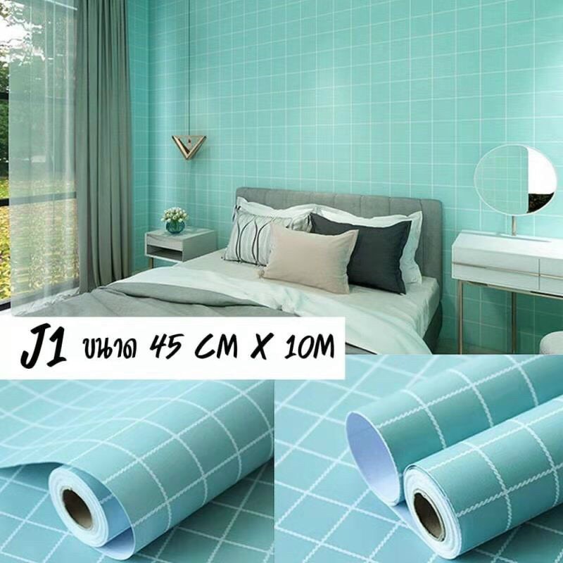 10M giấy dán tường, decal dán tường kẻ caro keo sẵn khổ 45 cm siêu đẹp