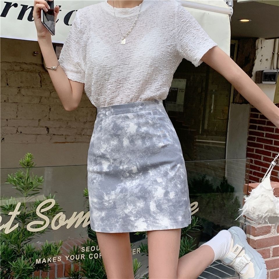 Chân Váy Chữ A Lưng Cao Màu Nhuộm Thời Trang Mùa Hè 2022