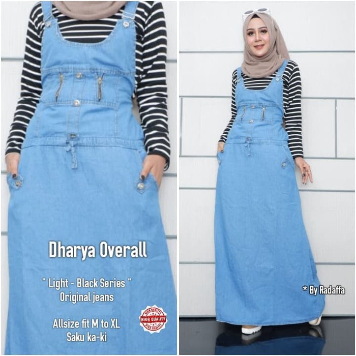 Quần yếm jean có dây kéo qua gối / Dharya Overall / Benty | Zipper OVERALL / DHARYA OVERALL / BENTY OVERALL JEANS FT