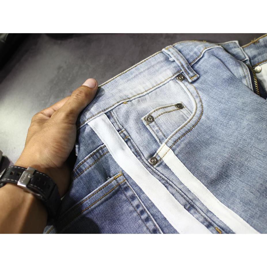 BIG SIZE (65-100kg) QUẦN JEAN/ QUẦN BÒ NAM PACSUN XANH 2 LINE RÁCH GỐI . '