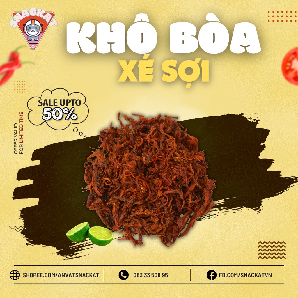 Khô Bò Sợi Khô Bò Cay Khô Bò Nhà Làm Ngon 250G - SNACKAT | BigBuy360 - bigbuy360.vn