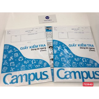 Giấy kiểm tra kẻ ngang Campus không chấm (1 túi /25 tờ đôi)